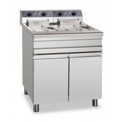 Freidora Eléctrica 14+14 Litros 9+9 kW Trifáscia con Mueble EF12+12S STAND ALONE