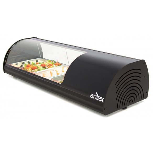 Vitrina refrigerada de tapas ARILEX 4 bandejas GN1/3 color negro 4VTG-NE