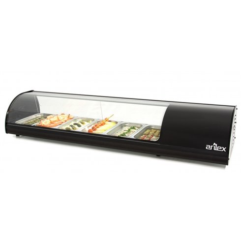 Vitrina refrigerada de tapas ARILEX 6 bandejas GN1/3 color negro 6VTG-NE