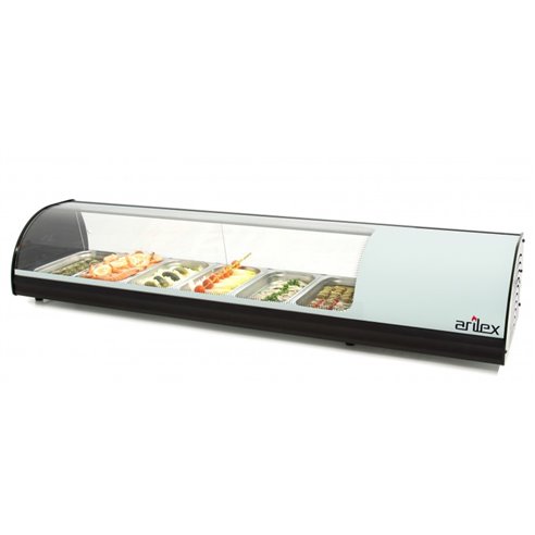 Vitrina refrigerada de tapas ARILEX 6 bandejas GN1/3 color blanco 6VTG-BL