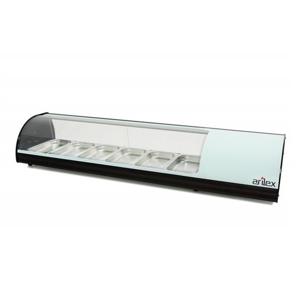 Vitrina refrigerada de tapas ARILEX 6 bandejas GN1/3 color blanco 6VTG-BL