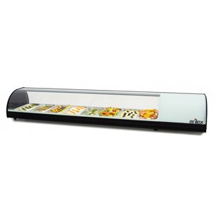 Arilex- Vitrina refrigerada de tapas 8 bandejas GN1/3 color blanco ARILEX 8VTG-BL