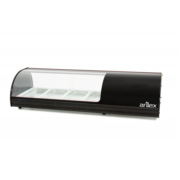 Vitrina refrigerada de tapas ARILEX PLACA LISA capacidad 4-GN1/3 color negro 4VTL-NE