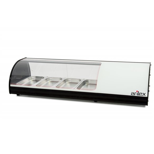 Vitrina refrigerada de tapas ARILEX PLACA LISA capacidad 4-GN1/3 color blanco 4VTL-BL