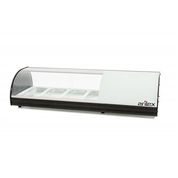 Vitrina refrigerada de tapas ARILEX PLACA LISA capacidad 4-GN1/3 color blanco 4VTL-BL