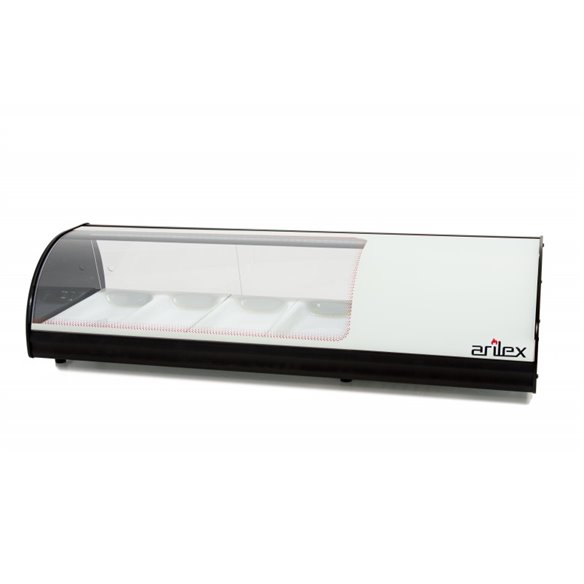 Vitrina refrigerada de tapas ARILEX PLACA LISA capacidad 4-GN1/3 color blanco 4VTL-BL