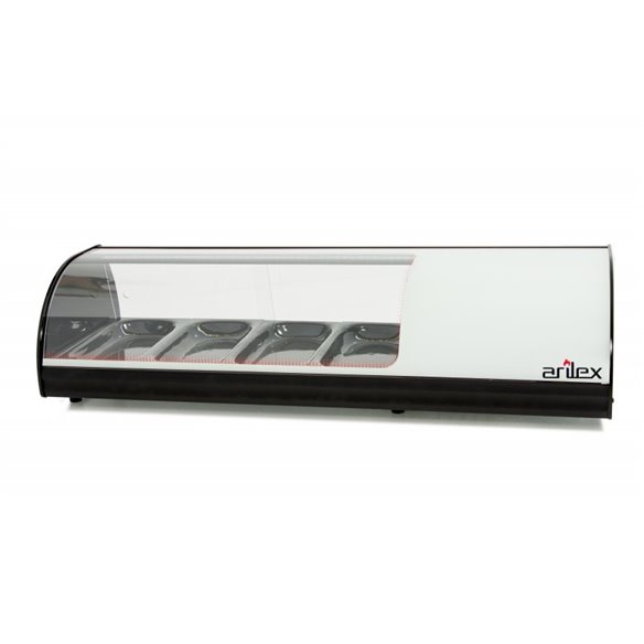 Vitrina refrigerada de tapas ARILEX PLACA LISA capacidad 4-GN1/3 color blanco 4VTL-BL