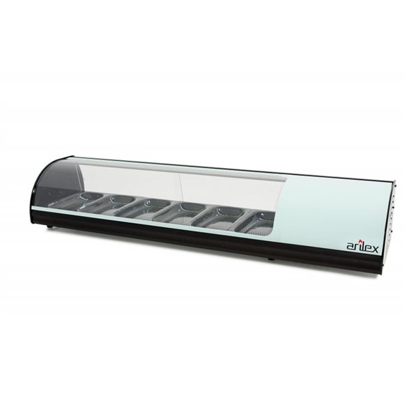 Vitrina refrigerada de tapas ARILEX PLACA LISA capacidad 6-GN1/3 color blanco 6VTL-BL