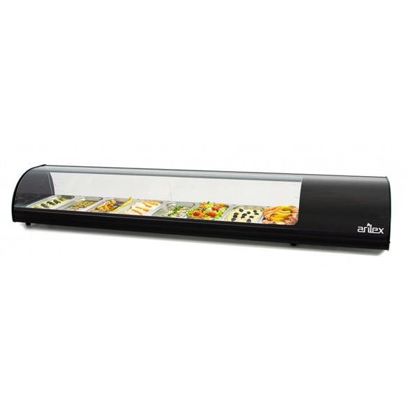 Vitrina refrigerada de tapas ARILEX PLACA LISA capacidad 8-GN1/3 color negro 8VTL-NE