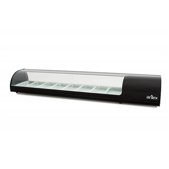 Vitrina refrigerada de tapas ARILEX PLACA LISA capacidad 8-GN1/3 color negro 8VTL-NE