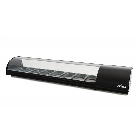 Vitrina refrigerada de tapas ARILEX PLACA LISA capacidad 8-GN1/3 color negro 8VTL-NE