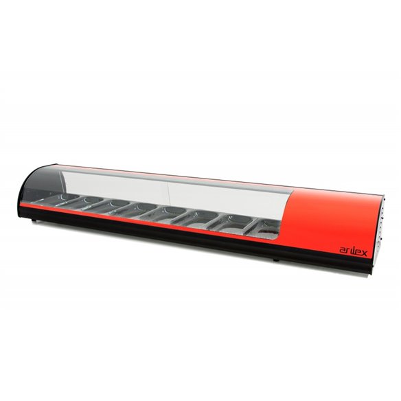 Arilex- Vitrina de tapas Refrigerada PLACA LISA 180 Cms. color rojo ARILEX 8VTL-RO