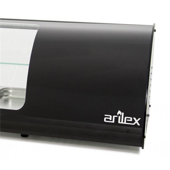 Vitrina refrigerada de tapas ARILEX 6 bandejas doble piso  GN1/3 color negro 6VTG-NE DOBLE