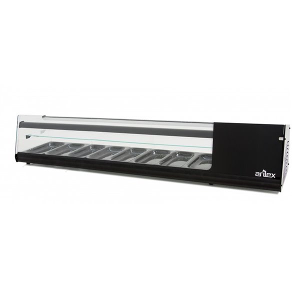 Arilex- Vitrina de tapas Refrigerada PLACA LISA 145 Cms. 3 pisos color negro ARILEX 8VTL-NE TRIPLE