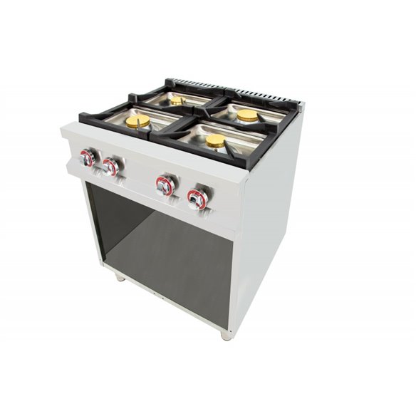 Cocina a gas 4 fuegos con piloto de 2x7,5 +2x5,5 kW 80CG70 EASY 700-Z08580CG70