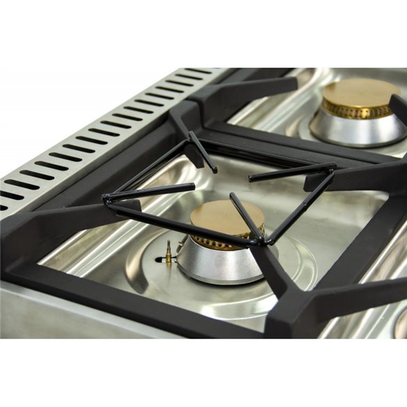 Cocina a gas 4 fuegos con piloto de 2x7,5 +2x5,5 kW 80CG70 EASY 700-Z08580CG70