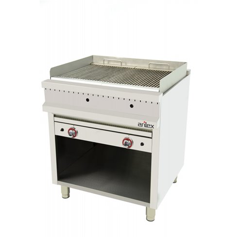 Arilex- Barbacoa a gas piedra volcánica 2x9 kW 80BAR70 EASY 700