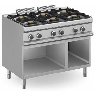 MBM- Cocina a gas 4 fuegos 6x5,5 Kw con Mueble MFB711AXS MAGISTRA PLUS 700