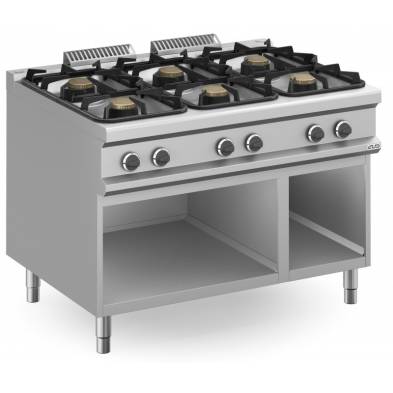 MBM- Cocina a gas 6 fuegos 6x5,5 Kw con Mueble MFB912AXXS MAGISTRA PLUS 900
