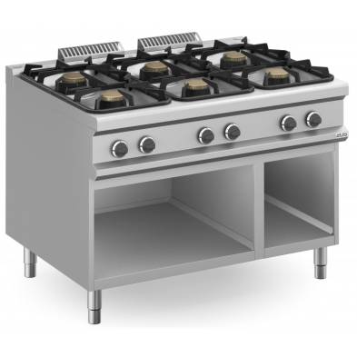 MBM- Cocina a gas 6 fuegos 2x7+2x11 Kw con Mueble MFB912AXXL MAGISTRA PLUS 900
