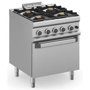 MBM- Cocina a gas 4 fuegos 4x7 Kw con Horno a Gas MFB77FGXL MAGISTRA PLUS 700