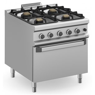 Cocina a gas 4 fuegos 2x7 + 2x11 kW con Horno a Gas MFB98FGXL MAGISTRA PLUS 900