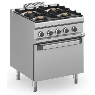 MBM- Cocina a gas 4 fuegos 4x7 Kw con Horno Eléctrico Estático MFB77FEXL MAGISTRA PLUS 700