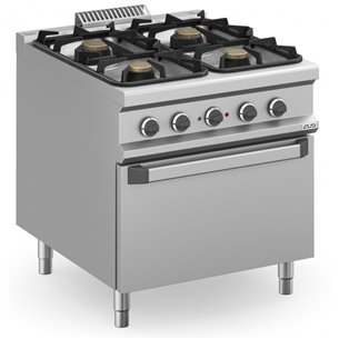 Cocina a gas 4 fuegos 2x7 + 2x11 kW con Horno Eléctrico MFB98FEXL MAGISTRA PLUS 900