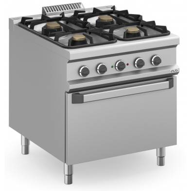 MBM- Cocina a gas 4 fuegos 2x7 + 2x11 kW con Horno Eléctrico MFB98FEXL MAGISTRA PLUS 900