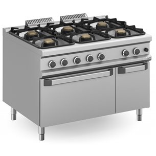 MBM- Cocina a gas 6 fuegos 3x7 + 3x11 Kw con Horno a Gas MFB912AFGXXL MAGISTRA PLUS 900