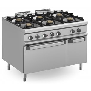 Cocina a gas 6 fuegos 6x5,5 Kw con Horno Eléctrico MFB912AFEXXS MAGISTRA PLUS 900