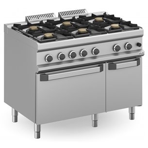 MBM- Cocina a gas 6 fuegos 6x5,5 Kw con Horno a Gas MFB711AFGXS MAGISTRA PLUS 700