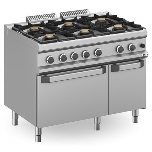 MBM- Cocina a gas 6 fuegos 6x5,5 Kw con Horno a Gas MFB711AFGXS MAGISTRA PLUS 700