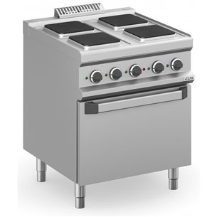 MBM- Cocina Eléctrica 4 zonas Cuadradas con Horno Eléctrico Estático MPQ77FE MAGISTRA PLUS 700