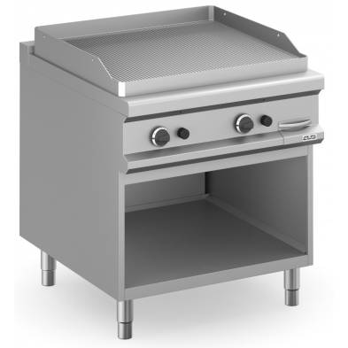 MBM- Frytop a gas 80 cm Placa Ranurada Acero Rectificado con Mueble MFTG98AR MAGISTRA PLUS 900