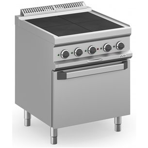 Cocina Eléctrica 4 zonas Cuadradas Rebajadas con Horno Eléctrico Ventilado MPQR77FEV MAGISTRA PLUS 700