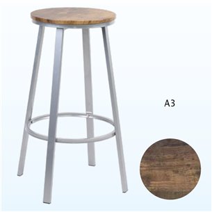 Hobeto- Taburete de bar Titán Estructura Grisa Asiento Wengé A3