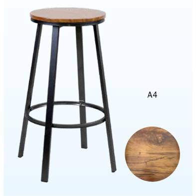 Taburete de bar Titán Estructura negra Asiento Nogal A4