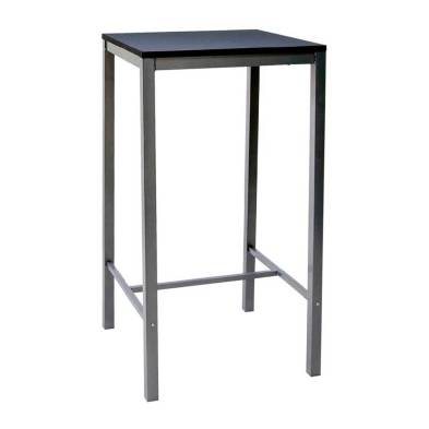 Hobeto- Mesa alta cuadrada troya para bar 60 x 60 cm Negra
