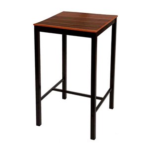 Hobeto- Mesa alta cuadrada troya para bar 60 x 60 cm Nogal