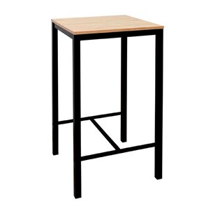 Hobeto- Mesa alta cuadrada troya para bar 60 x 60 cm Roble Claro
