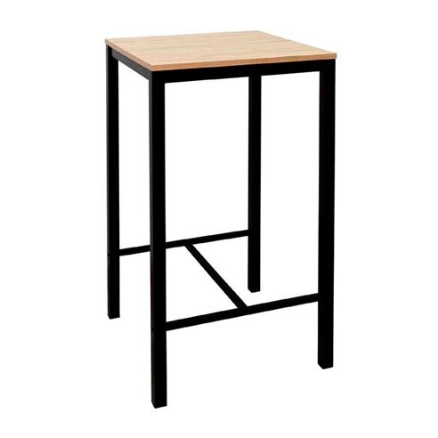 Hobeto- Mesa alta cuadrada troya para bar 60 x 60 cm Roble Claro
