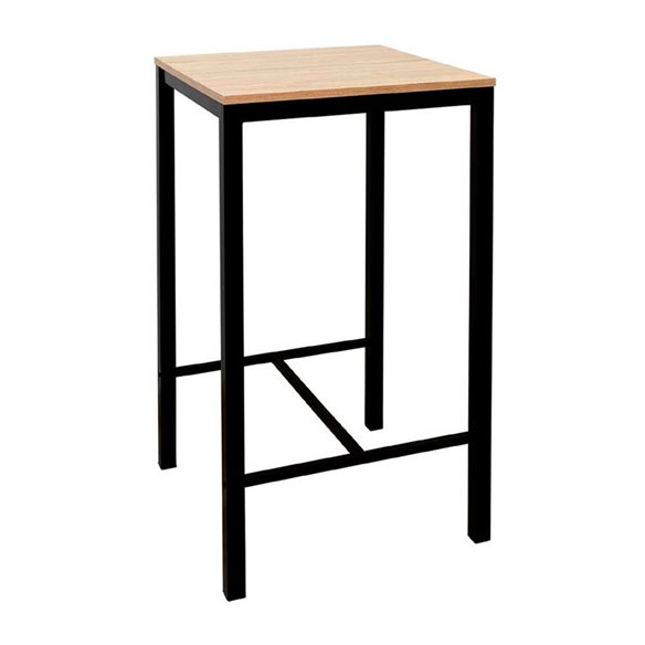 Hobeto- Mesa alta cuadrada troya para bar 60 x 60 cm Roble Claro