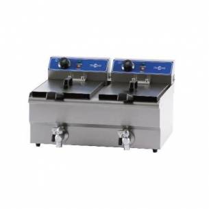 Freidora Iindustrial Eléctrica doble con grifo Irimar FRY-13+13
