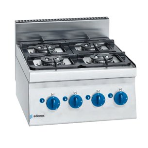 Cocina a gas Sobremesa 4 Fuegos SCG-60 E Edenox