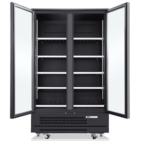 Edenox- Armario de Congelación Expositor 2 Puertas de Cristal 8 Estantes 1020 Litros 1200x760x2000 Mm VESUC-902-C Edenox