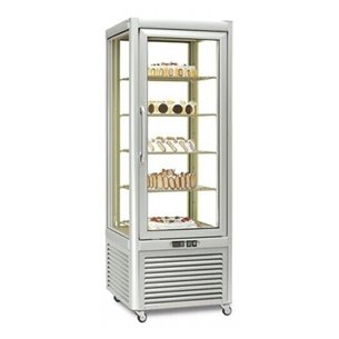 Edenox- Armario Expositor de Congelación Especial Pastelería 400 Litros 4 Caras 1 Puerta de Cristal 680x690x1820h mm VECSO-40...