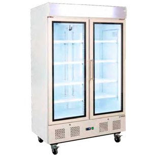Armario Refrigerado Expositor 2 Puertas de Cristal 8 Estantes 1030 Litros 1200x710x2050 Mm APE-902-C HC Edenox