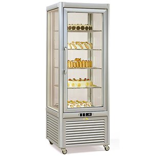 Armario Expositor Refrigerado Especial Pastelería 400 Litros 4 Caras 1 Puerta de Cristal 680x690x1820h mm VERSO-400 Edenox