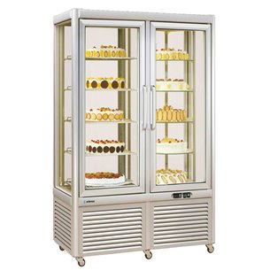 Armario Expositor Refrigerado Especial Pastelería 800 Litros 8 Caras 2 Puertas de Cristal 1270x690x1820h mm VERSO-800 Edenox